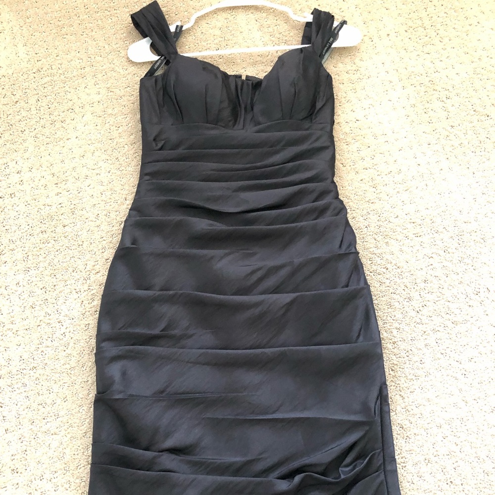 Bill Levkoff Rouched Black Bridesmaids Dress